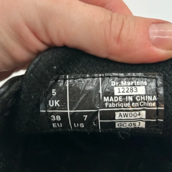 RARE DAISY Flower Dr. Martens Chunky Black Leather 12283 Oxford Boot WMS Sz 7 - Picture 4 of 15